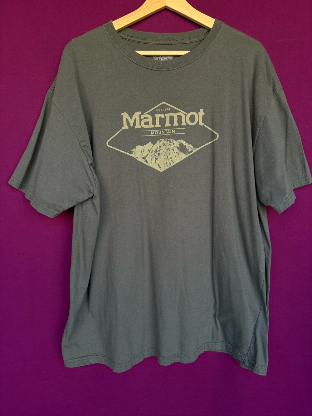 Marmot Mountain Graphic Tee XXL Gray Outdoor Hiking T Shirt